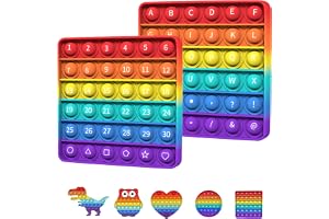 BDwing Silikon Sensoryleksak Push Bubble Pop Fidget, Sensoryleksak Lindrande Ångest, Passar för Barn, Familj och Vänner (Kvad