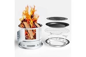 GFTIME Four à bois portable, barbecue de camping, poêle à fusée avec plaque de cuisson, réchaud de camping pour cuisine, chauffage et barbecue, réchaud de camping, poêle à bois pour four néerlandais