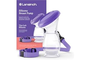 Lansinoh I Recueil Lait en Silicone – Tire-lait Manuel Sans BPA – Léger, Portable, Facile à Nettoyer – Collecteur de Lait Maternel