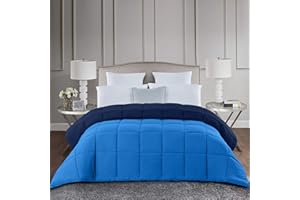 CosìCasa Piumone Letto Singolo Invernale 155X200 | Trapunta Letto Singola 300 gr/mq Anallergica | Piumino Letto Singolo per Inverno Double Face | Piumone Letto 1 Piazza Tinta Unita | 1P, Blu/Avio