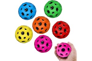 May Huang 6 Stück Astro Jump Ball Space Balls Planeten Hüpfbälle Hohe Springender Gummiball Sprünge Gummiball Mini Bouncing Ball Toy Loch-Ball für Kinder Party Gift (blau rosa grün lila gelb rot)