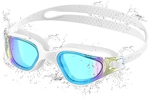 Ambienden Lunettes de Natation, Claire Vision Lunettes de Natation Anti-buée, Protection UV, Joints en Silicone, Ajustements Rapides, Unisexes Pour Adultes