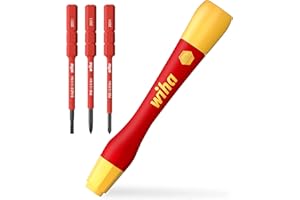 Wiha Feinschraubendreher Set PicoFinish® slimVario® electric 4-tlg. I mit slimBits I Präzisionsschraubendreher I Schlitz, PH, PZ (43167)