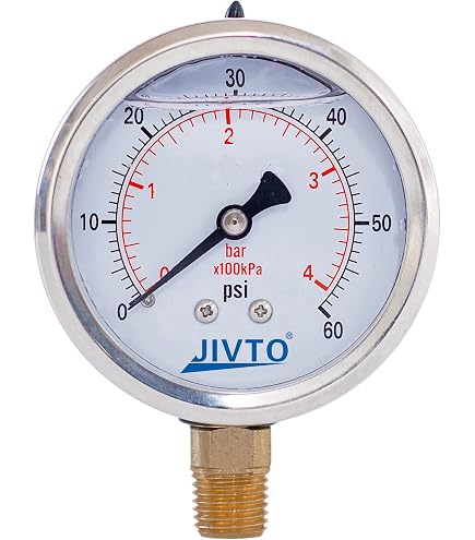 300 PSI Silicone Oil Filled Pressure Gauge - 2-1/2\" Stainless Steel Case - 1/4\" NPT Bottom Mount For Pool Pump & Air Compressor