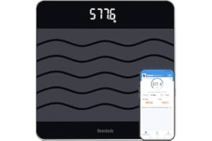 Homebuds 300kg/600lb Bascula de Baño, Alta Precisión Asegurado por Balanza Peso Corporal Professional Factory DESDE 2001, Pantalla LED y Step-On, 3*AAA Incluidas, Negro