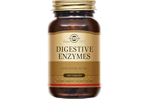 Solgar Digestive Enzymes - Digestion - Système digestif- Enzymes digestives - Complément Alimentaire - Flacon de 100 comprimés
