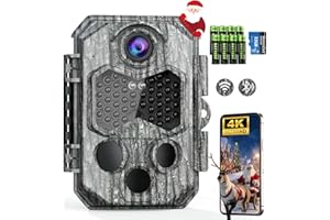 CamZeste Cámara de Caza 84MP 4K WiFi, 8 Pilas AA y Tarjeta 32G Camara Fototrampeo con 0.1s Velocidad de Disparo y Gran Angular de 130° Camara Caza, IP66 Impermeable