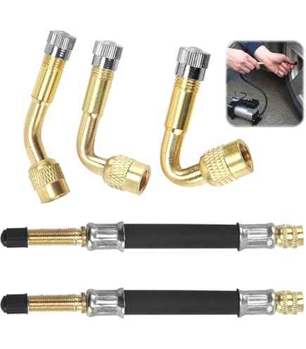 VooGenzek Estensione Steli Valvole Pneumatici | 5 Pezzi In Ottone Cromato - Foto 3