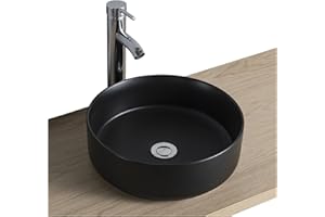 MOB-IN Vasque Salle de Bain Ronde à Poser - Ø 37cm Céramique Diego