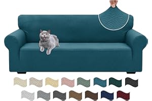 Ystyle Copridivano 3 Posti Con Braccioli, Super Elasticizzato Copri Divano, Copridivano Antigraffio Gatto, Copridivani Antiscivolo Antimacchia, Universale Sofa Cover Moderno, Turchese