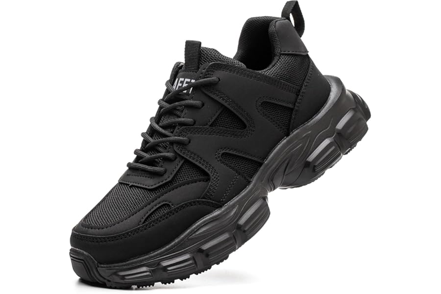 COOU Steel Toe Cap Trainers Safety Shoes for Women Non Slip Puncture Proof Lightweight Work Boots