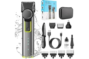 Unipampa Tondeuse Cheveux Hommes, 4 en 1 Tondeuse Barbe Homme Professionel, Tondeuse à Cheveux Sans Fil, Tondeuse De Finition, Rasoir Electriques Hommes, Tondeuse Precision, 4 Peignes Guides