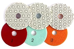 HOMESOM 100mm 3 Steps Diamond Polishing Pads Flexible Wet Use for Granite Polishing Tool Marble Concrete Grinding