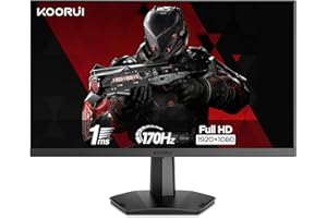KOORUI 24.5" Monitor, FHD Gaming Monitor Full HD (1920 x 1080) VA, 1 ms, compatible con FreeSync y G-Sync, 2xHDMI (144Hz) y D