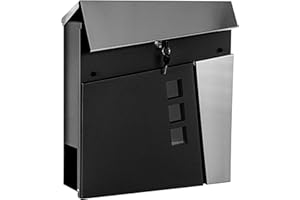 STILISTA Cassetta Postale - con Serratura, da Parete, Esterno, in Metallo, Moderna, a Muro, Scomparto per Riviste, Modello a Scelta - Buca della Posta, per Lettere, Portagiornali