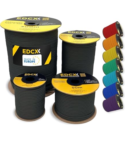 EDCX 4mm Nylon Paracord 550 300m (1000 voet) - Type III, 100% Nylon Touw, 7 Strand Touw, 4mm Nylon Touw in Effen Kleuren (Purple, 300 m EDCX 4mm Nylon Paracord 550 300m (1000 voet) - Type III, 100% Nylon Touw, 7 Strand Touw, 4mm Nylon Touw in Effen Kleuren (Purple, 300 m