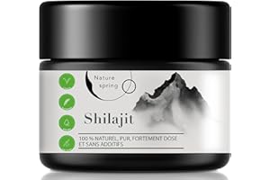 NATURE SPRING 30 g de résine de Shilajit pure | +2 mois | Source himalayenne hautement concentrée en acides fulviques | Acides humiques et oligo-éléments | Pour soutenir le système immunitaire et l'énergie