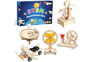 5 stycken experiment för barn från 8+ träbyggsats barn experimentlåda | STEM Elektronik byggkit barnleksaker elektrisk bygglåda leksak gåvor från 8 9 10 11 12 13 14 år pojkar flickor