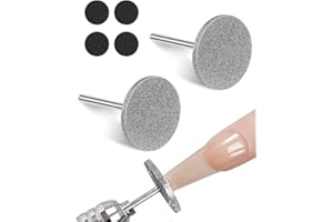 TPZORJX Punte per fresa per unghie,2 pezzi, disco abrasivo per manicure con 4 levigatrice per piedi da 20 mm, carta vetrata professionale, per unghie Pelle morta Tacco