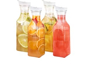 Auroriel 4 Pièces Boîte de Stockage de Lessive Réutilisable 1,5 L, Distributeur de Lessive Pet, Boîte de Conservation de Poudre à Laver pour Nettoyage Ménager et Détergen