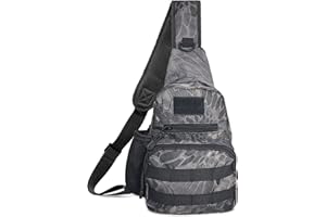 Long Keeper Bandolera Tactica Militar– Sling Bag Bolso Bandolera Antirrobo Bolsa de Pecho para Hombre Mujer, Molle Ligero Mochila Pequeña de Viaje Senderismo Ciclismo Aire Libre