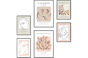 Heimlich - Set di poster - 2 di A3 / 30x42 cm + 4 di A4 / 21x30 cm - Poster Premium - Stampe senza cornice - Stile moderno - Astratto Rosa Matisse