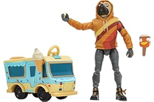 Fortnite Doggo (Série Figurine articulée de 10 cm avec véhicule Emote Lil' Treat et Accessoire Snow Pop, FNT1063, Multicoloured
