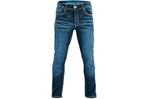 Bikers Gear Australia Blue Stetch Jeans Pantalones de Mezclilla para Hombre con Forro de Kevlar y Armadura CE extraíble