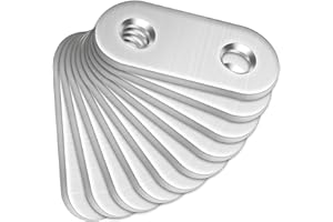 Bolatus 10 connettori piatti in acciaio inox piastra forata (36 x 16 x 2 mm), connettori in metallo, piastra di collegamento piatta, piastra forata, connettore piatto