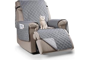 TAOCOCO Copripoltrona Relax Reclinabile, Copridivano Impermeabile per Poltrona Relax Reclinabile Elettrica Reversibile Copri Divano,Antiscivolo Antimacchia Antigraffio(Grigio Chiaro)