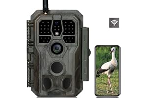 GardePro E8 WiFi Viltkamera med App, 64MP H.264 1296P Video, 30m Infraröd Nattseende, Rörelsesensor, Överföring till Mobila Enheter, 0.1s Snabb Utlösare, IP66