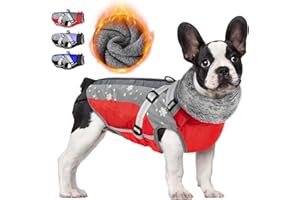 Nasjac Winter Hundemantel mit abnehmbarem Geschirr, wasserdichte Fleece warm hundejacke für kleine mittlere große Hunde, reflektierende einstellbare pelzige Hundekleidung Outdoor Hunter Weste