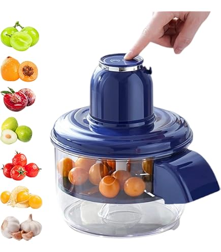 Sharplace Elektrischer Traubenschäler – Automatischer Obstschäler Mit Edelstahlklinge, USB-aufladbar, Für Trauben, Kirschen, Tomaten & Kartoffeln, Blau