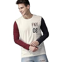 Fenoix Men's Cotton Round Neck Casual Tshirts