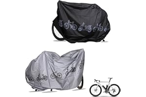 LEFSDVF Pack of 12 Bike cover, Outdoor Storage Bike Cover Waterproof Outdoor Bike Cover Dustproof Rainproof UV Bike Cover for Mountain Bike Road Bike 110 X 200 cm (Black, Silver)