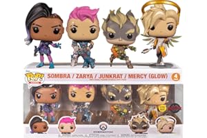 FUNKO Overwatch Pack 4 figurki Pop! Gry Vinyl Sombra/Zarya/Junkrat/Mercy (Glow) 9 cm