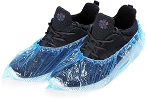 Gisinti Lot de 200 couvre-chaussures jetables couvre-chaussures chaussures chaussures jetables chaussures élastiques de fermeture thermosoudée couleur bleu taille unique 200 pièces, bleu, Taille