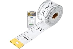 Woodland Leathers Dual Sided Durable Measuring Tape for Body and waist Measure includes Bundle free BMI weight control app an