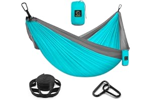 ‎GRASSMAN Grassman Hängematte Outdoor Ultraleicht, Camping Hängematte Fallschirmseide Tragbare mit Aufhängeset, Reisehängematte Atmungsaktiver für Trekking, Camping, Radtour, Angeln, Garten, Strand, 275x140cm