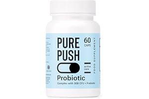 PUREPUSH Probiotic Complex - 30 Billion CFU with Prebiotic - Supports Healthy Gut, IBS Relief, Improves Digestion & Immune Health - for Men & Women - Non-GMO - 60 Vegan Capsules