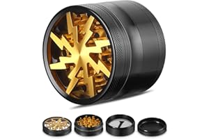 Soulpala Grinder,Spezie Macina 63 mm Spezie Grinder in 4 Pezzi Tritino in Metallo, Versatile Portatile Macinaspezie Macinapepe per Spezie Essiccate,