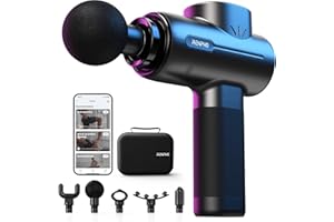RENPHO pistolet do masażu z Bluetooth, pistolet do masażu głębokich tkanek, do masażu mięśni, do rozluźnienia mięśni, wydajne, przenośne urządzenie do masażu z wyświetlaczem dotykowym LED, najlepszy