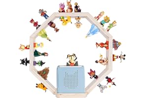 ‎TODECO Todeco Tonie-Regal für Toniebox Hörfiguren, Magnetische Aufbewahrung für 60-70 Tonie, Wandregal und Schreibtischregal, Kinderregal für Mädchen & Jungen, Kleines Achteck