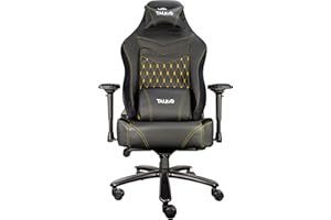 TALIUS, TECH 4 U Talius MAMUT - Silla Gaming XXL, Ergonómica, Basculante, Reposabrazos 4D, Espuma Alta Densidad, Base Metal, Ruedas Nylon, Diseño, Amarilla hasta 170 kg (Yellow)