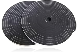 GUANGTOUL Self Adhesive Foam Strip, 2 Rolls 12mm x 6mm x 5M Sticky Foam Roll, Weather Stripping Door Seal Strip for Door Window Against Cold Draught/Anti-Collision/Soundproof/Waterproof/Dustproof