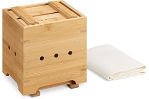 Navaris Bambusowy zestaw do robienia tofu – forma do robienia świeżego domowego tofu, sera, tempeh, zestaw do robienia tofu wykonany w 100% z naturalnego materiału