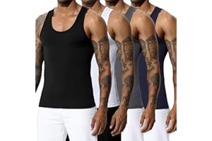 Casey Kevin Debardeur Homme D'été sans Manches Débardeur Musculation Sport Maillot de Corps Amincissant Respirant Tank Top Lot de 4