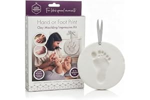 THE LOVELY KEEPSAKE COMPANY Baby Clay Handprint and Footprint Kit – Air Drying Clay Nursery Decor – Newborn Foot and Handprint Kit for Memories – Handmade Baby Keepsake Gifts – Makes 1–2 Impressions – The Lovely Keepsake