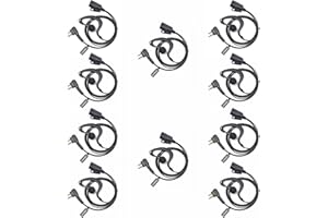 HYSHIKRA Słuchawki kompatybilne z Motorola DP1400, CP040, GP300, GP88, radio walkie-talkie, w kształcie litery G, słuchawki z mikrofonem i PTT dla bezpieczeństwa Bodyguard (kształt G, 10 sztuk)