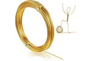 Sugeru Basteldraht 1mm x 28m - Gold | DIY Draht zum Basteln Schmuckdraht Aluminiumdraht Bindedraht Modellierdraht Draht Rostfrei für Schmuckherstellung Bastelarbeiten